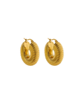 GILDED RIBBED HOOPS