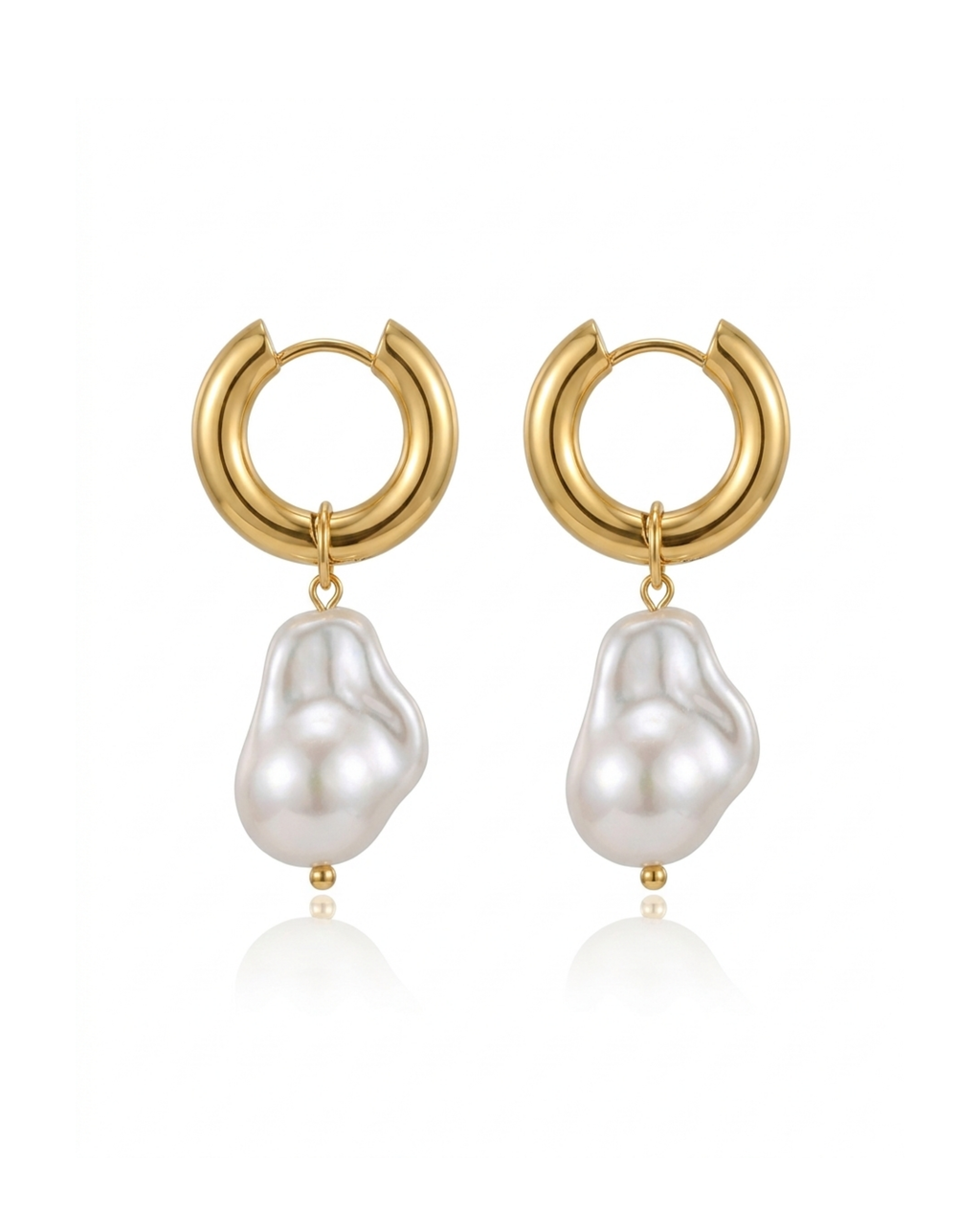 BAROQUE PEARL HOOPS